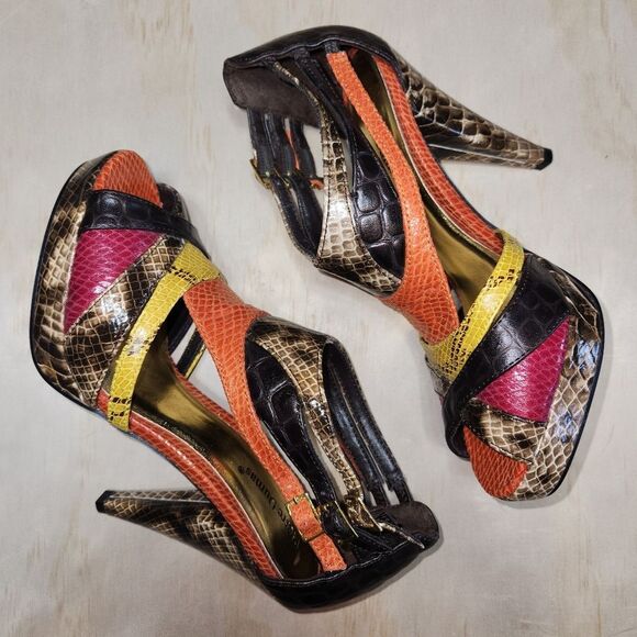 Pierre Dumas Multi-Color Heeled Shoe Women's Size 7.5 M - Picture 10 of 11